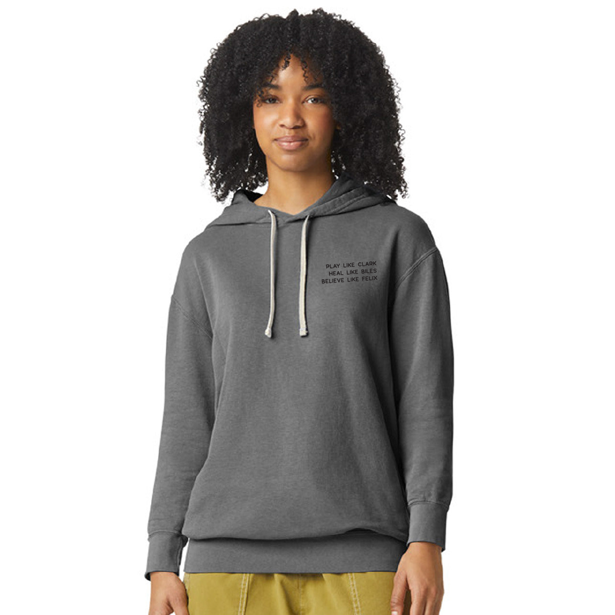 Female GOATS Hoodie: "Play Like Clark, Heal Like Biles, Believe Like Felix" - Hoodie