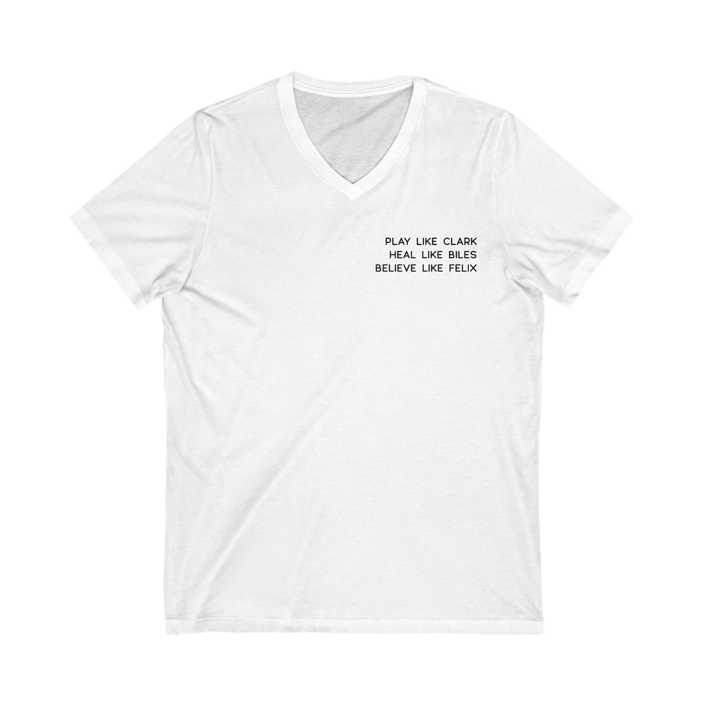 Female GOATs Tee – Play Like Clark, Heal Like Biles, Believe Like Felix